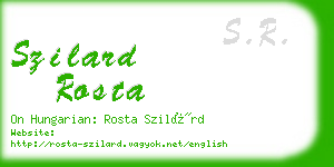 szilard rosta business card